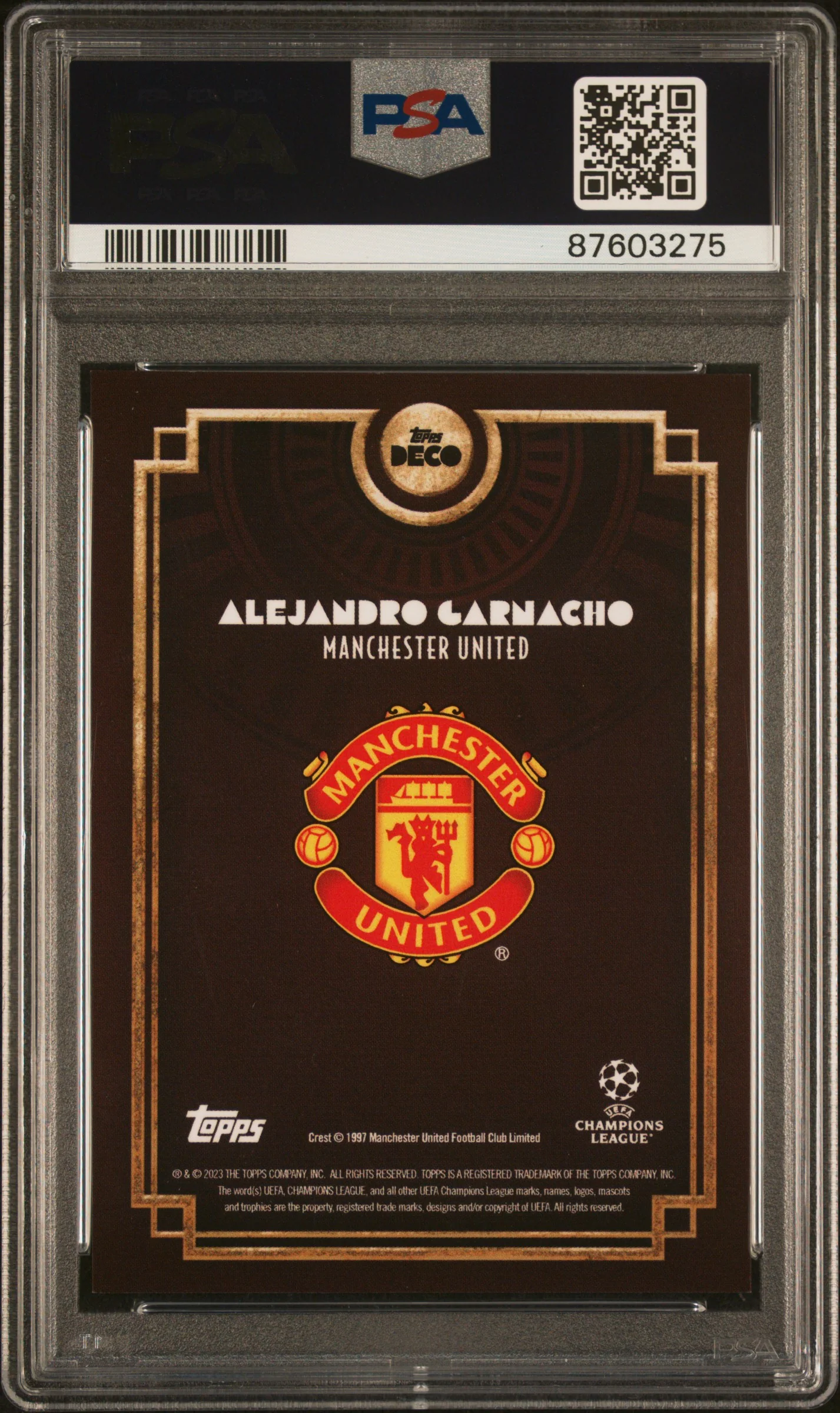 Topps Alejandro Garnacho Red Current Stars Autograph Card /10 Deco UCC 2023-24 PSA9 - Image 2