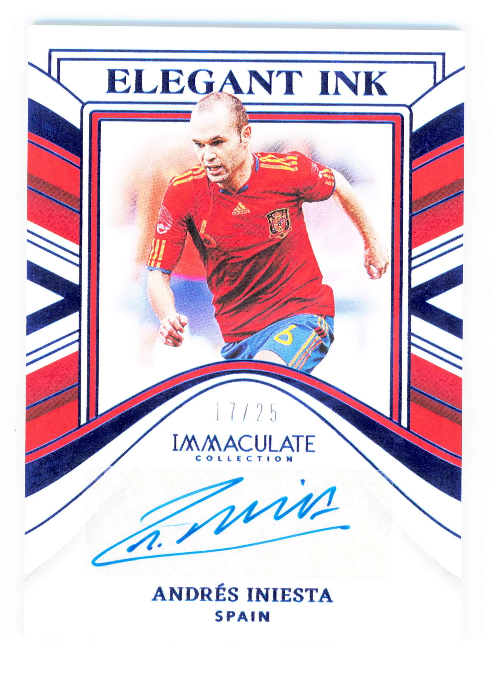 Panini Andres Iniesta Autograph 17/25 Elegant Ink EI-AI Immaculate Collection 2024