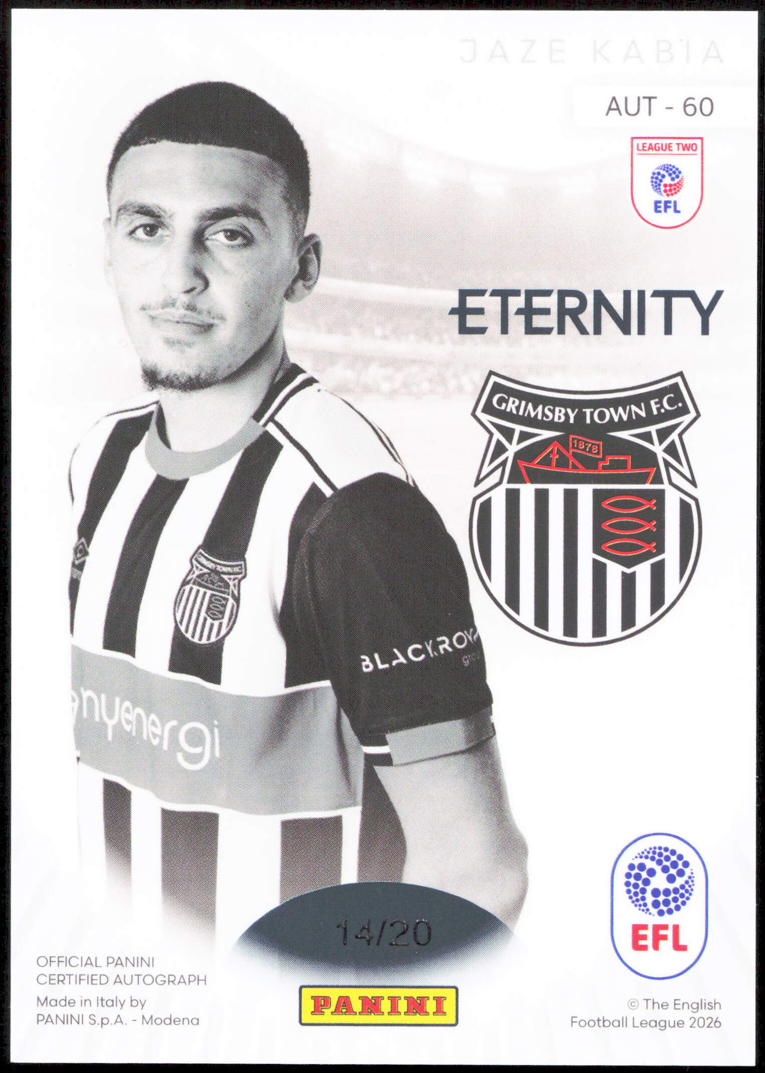 Panini Jaze Kabia Autograph 14/20 AUT-80 Eternity 2026 - Image 2