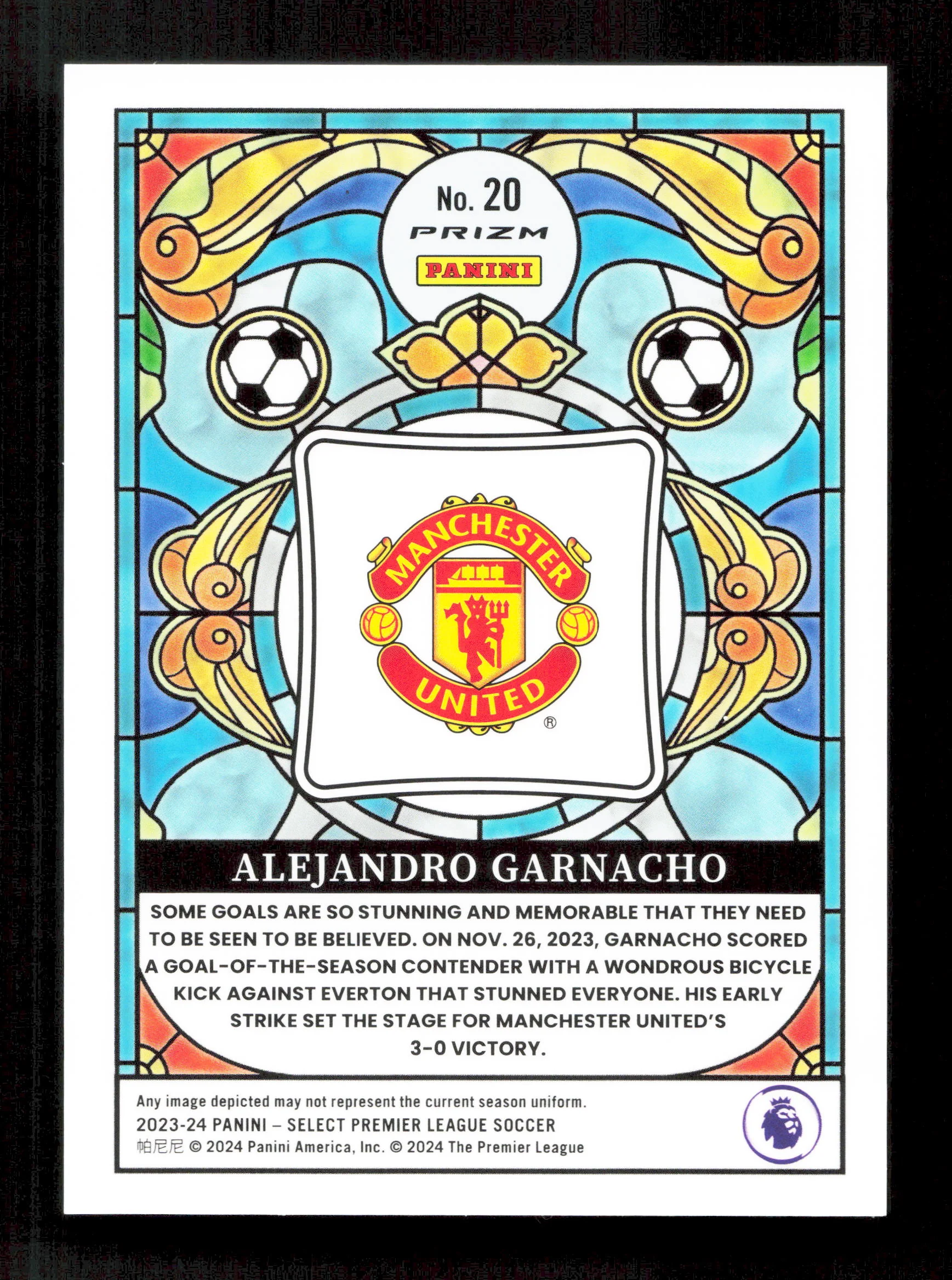 Panini Alejandro Garnacho Stained Glass Prizm (Case Hit) Panini Select Premier League 2023-24 #20 - Image 2