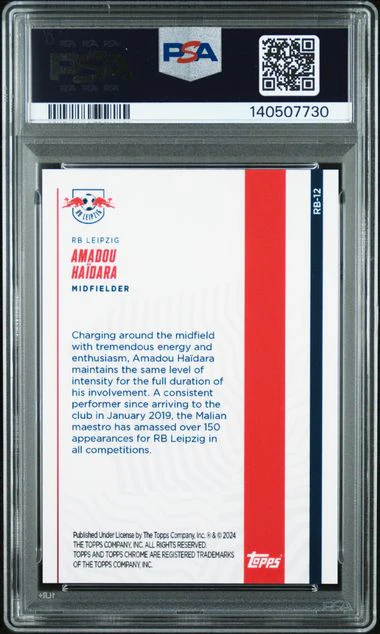 Topps Amadou Haidara 23/25 Blue 2023/24 Chrome RB Leipzig PSA 9 - Image 2