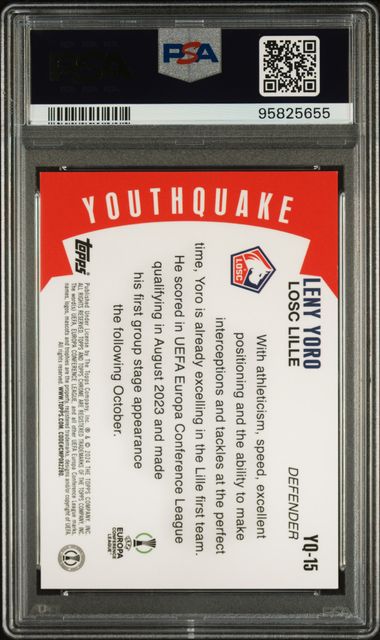 Topps Leny Yoro Youthquake Gold Refractor 03/50 2023/24 Chrome UCC PSA 9 - Image 2
