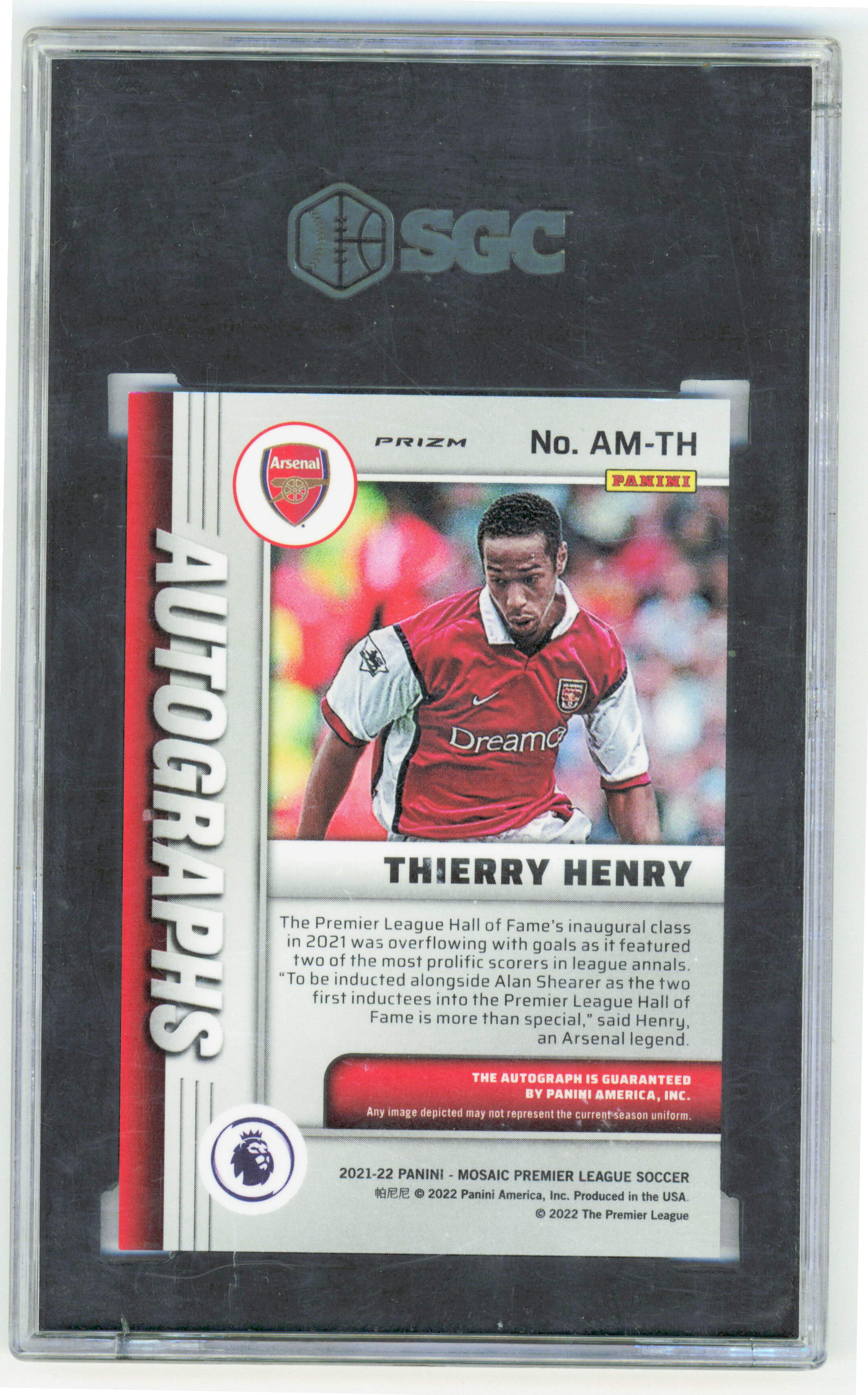 Panini Thierry Henry Autograph AM-TH 2021-22 Mosaic Premier League SGC 9.5 - Image 2