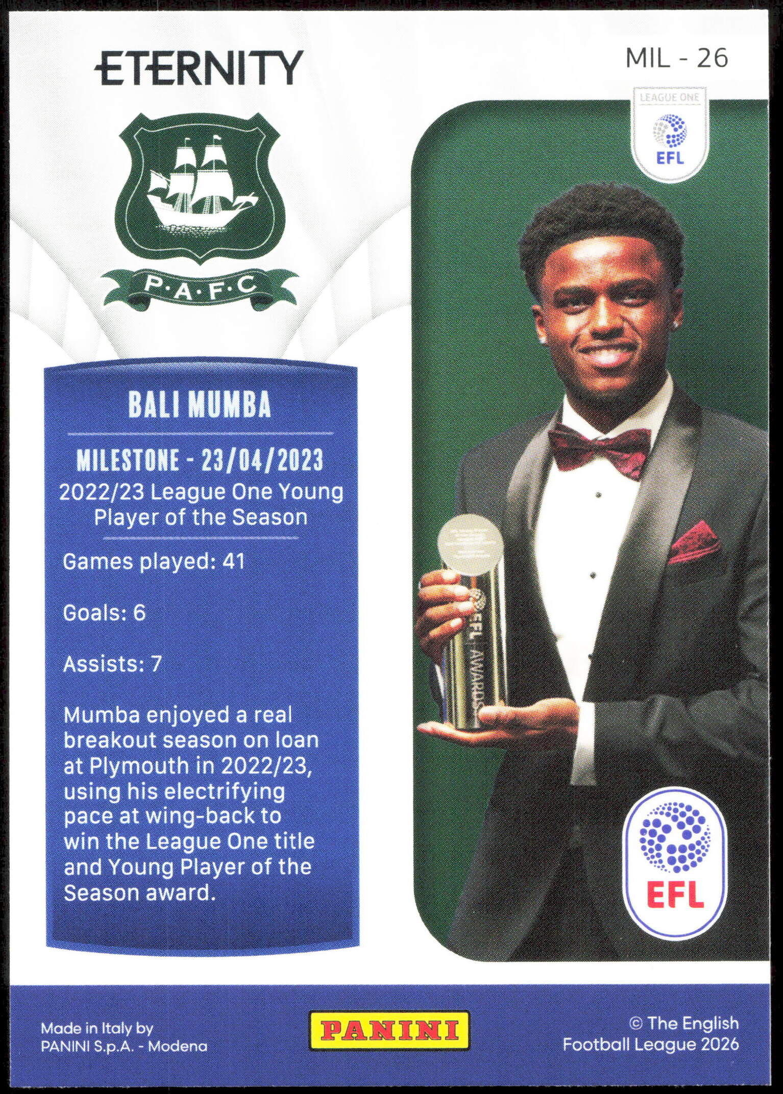Panini Bali Mumba Milestone 05/10 MIL-26 Eternity 2026 - Image 2