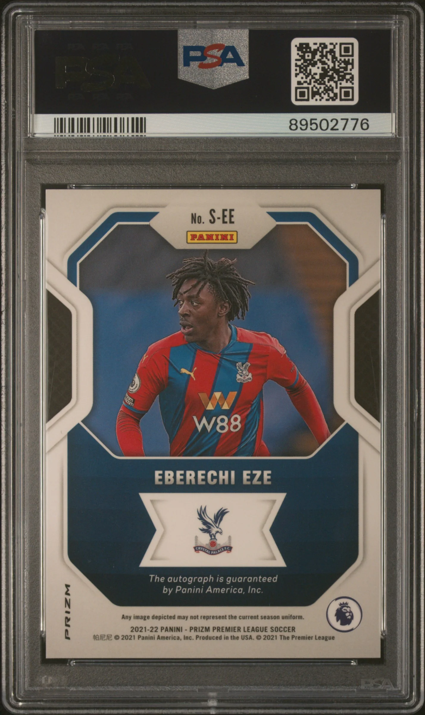 Panini Eberechi Eze Choice Signatures Card Panini Prizm Premier League 2021 PSA10 - Image 2