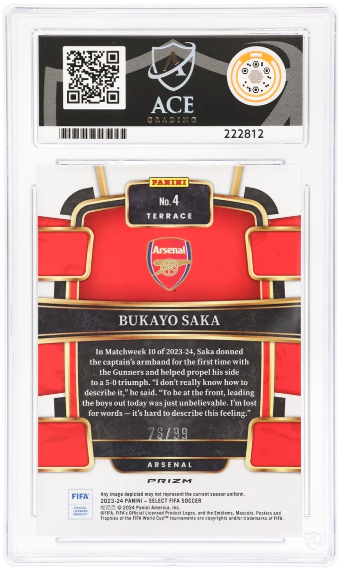 Panini Bukayo Saka Winter Camo Terrace Card /99 Panini Select Fifa Soccer 2023-24 #4 ACE10 - Image 2
