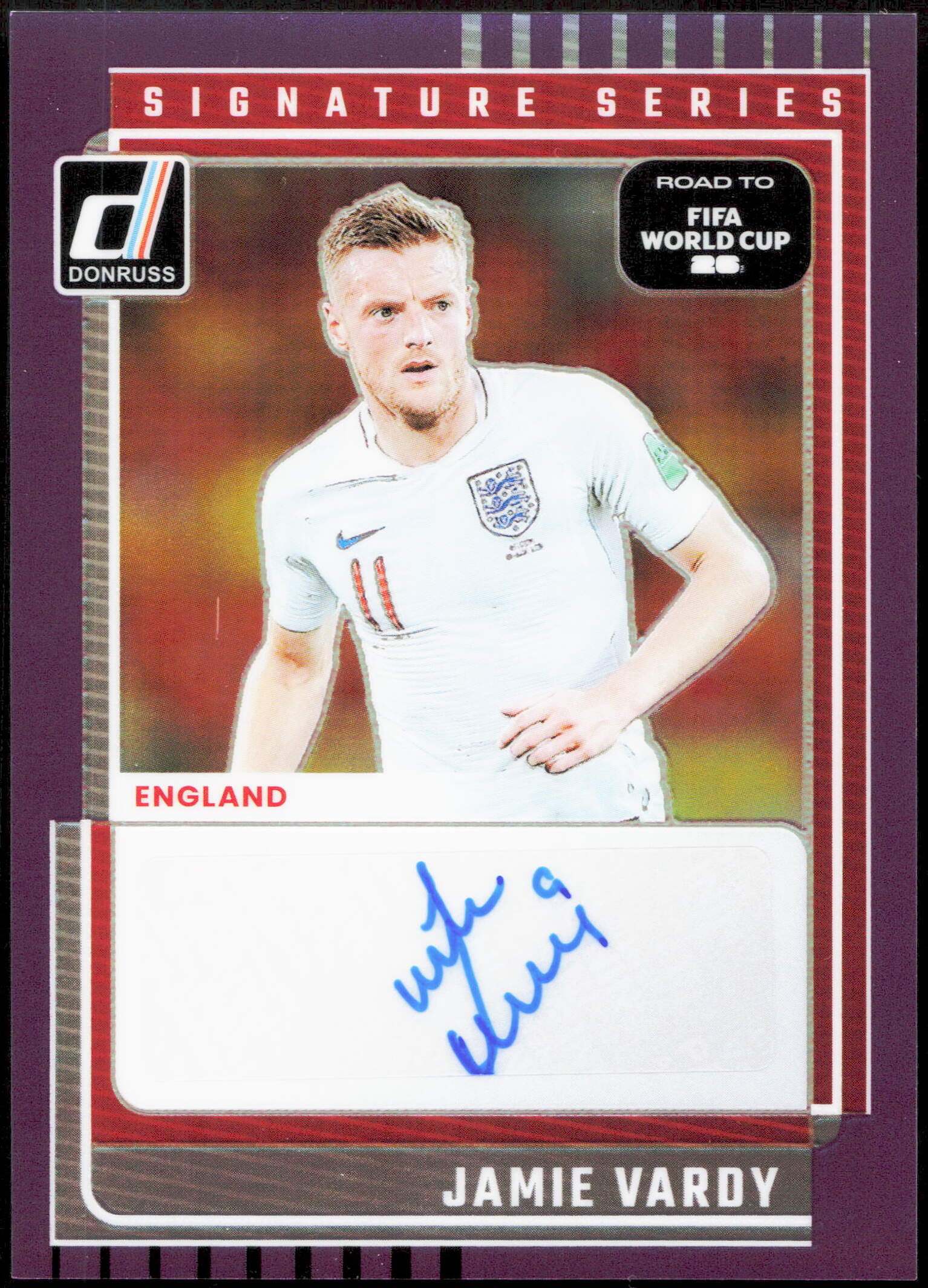 Panini Jamie Vardy Autograph 29/99 Purple Signature Series Donruss Road To The World Cup 2026