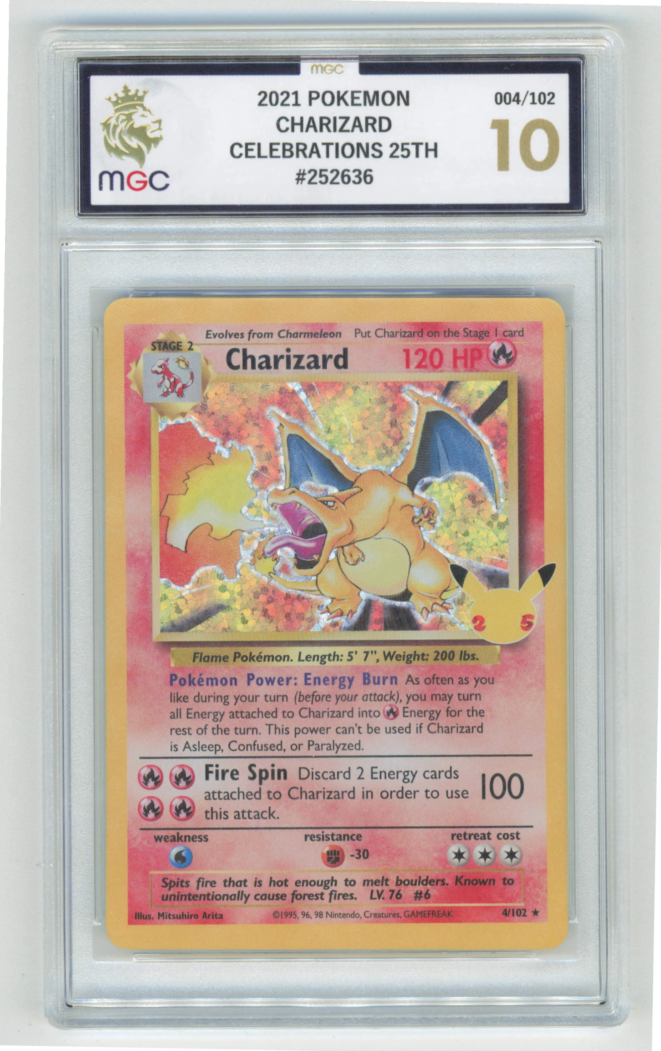Pokemon Charizard 4/102 Holo 2021 Celebrations MGC 10