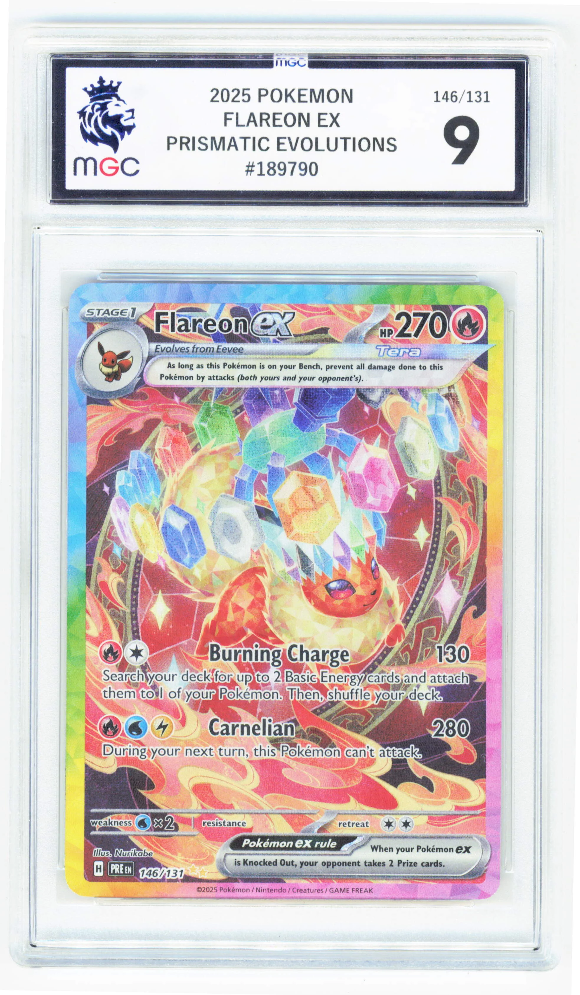 Pokemon Flareon EX 146/131 Special Illustration Rare 2025 Prismatic Evolutions MGC 9