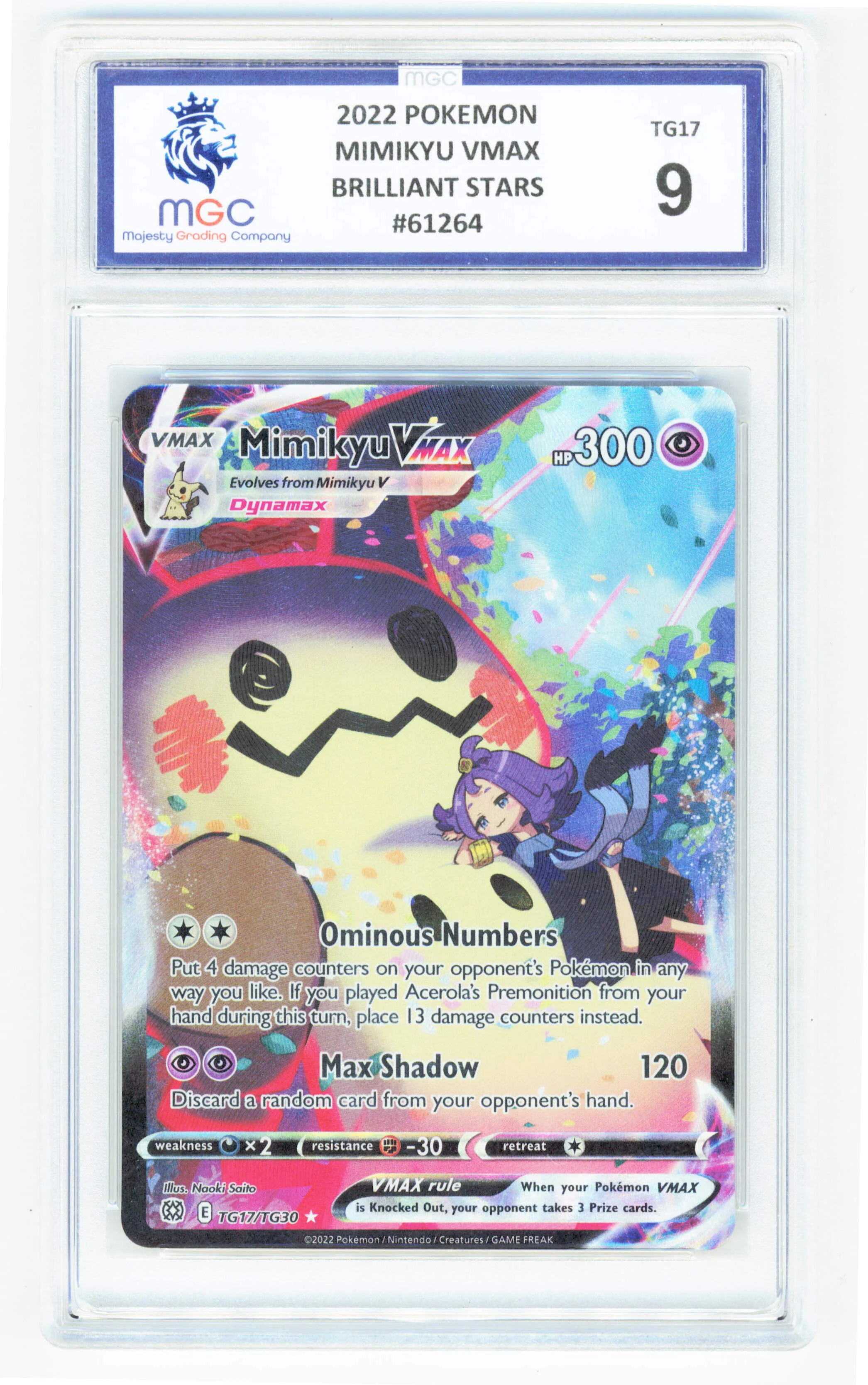 Pokemon Mimikyu VMAX TG17/TG30 Full Art 2022 Brilliant Stars MGC 9