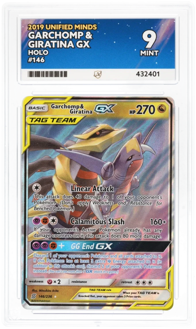 Pokemon Garchomp & Giratina GX 146/236 Holo Pokemon Unified Minds 2019 ACE9