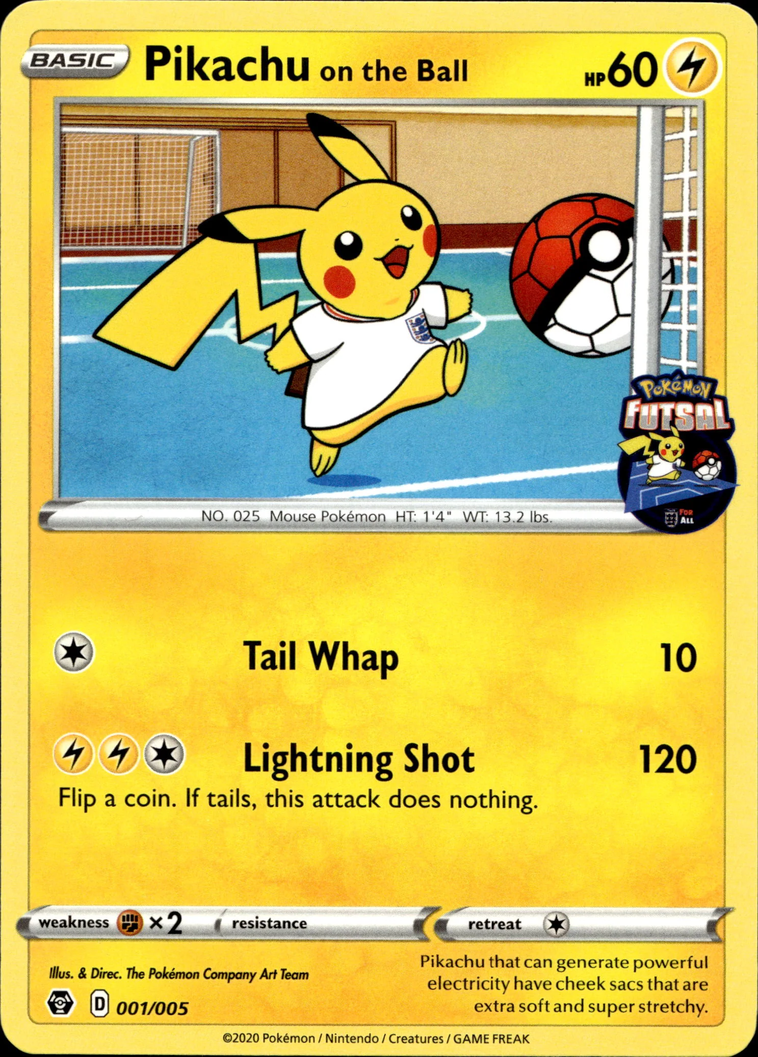Pokemon Pikachu On The Ball 001/005 2020 Futsal Promo