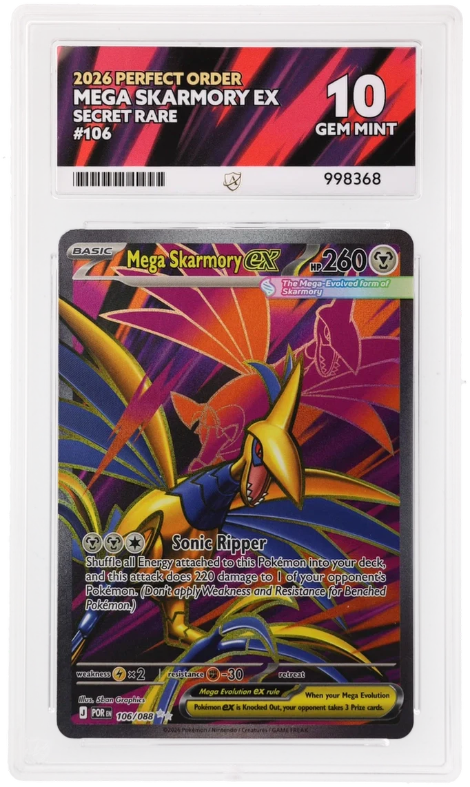 Pokemon Mega Skarmory Ex 106/088 Full Art 2026 Perfect Order ACE 10 - Image 2