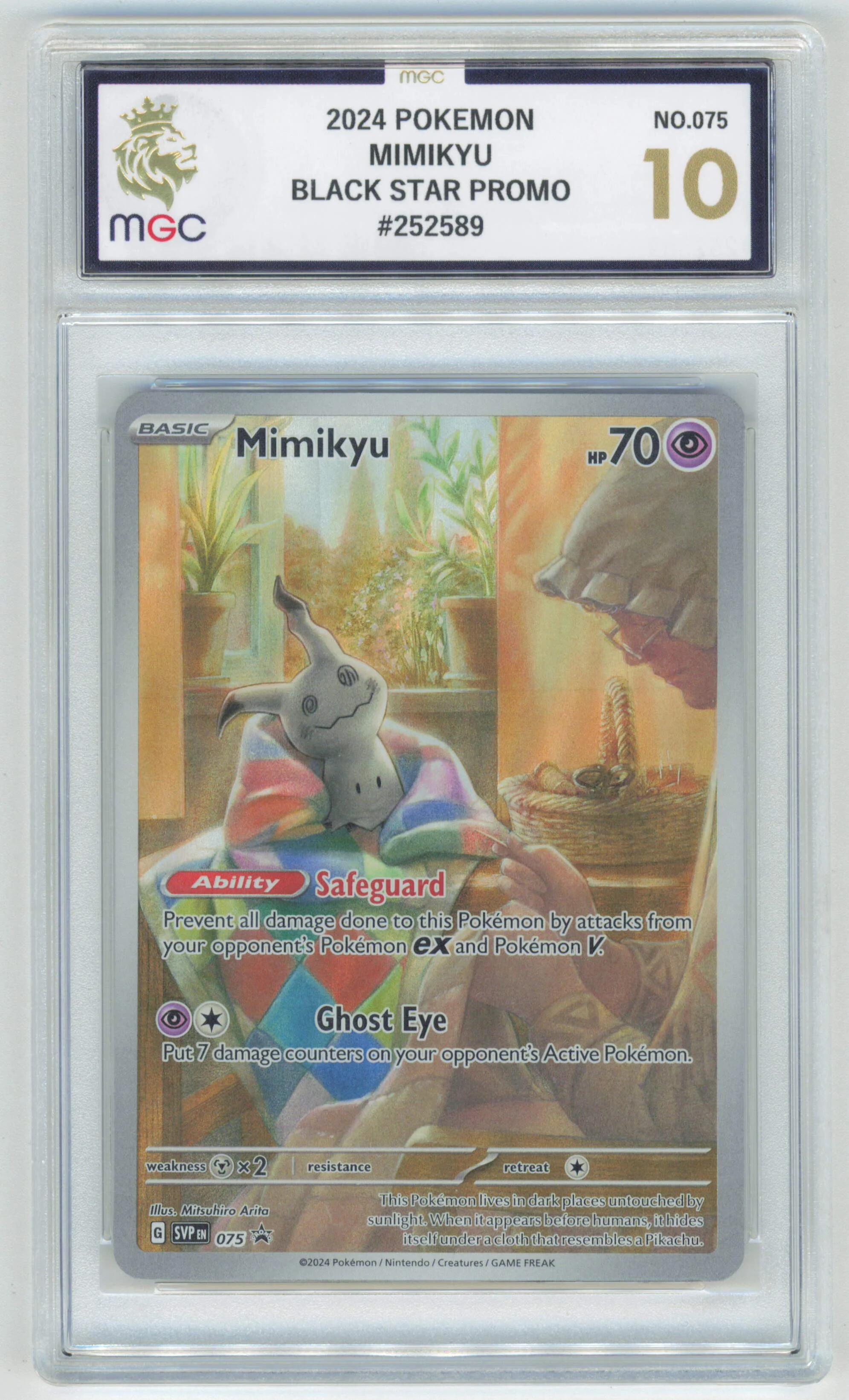 Pokemon Mimikyu SVP 075 Full Art 2024 Black Star Promo MGC 10