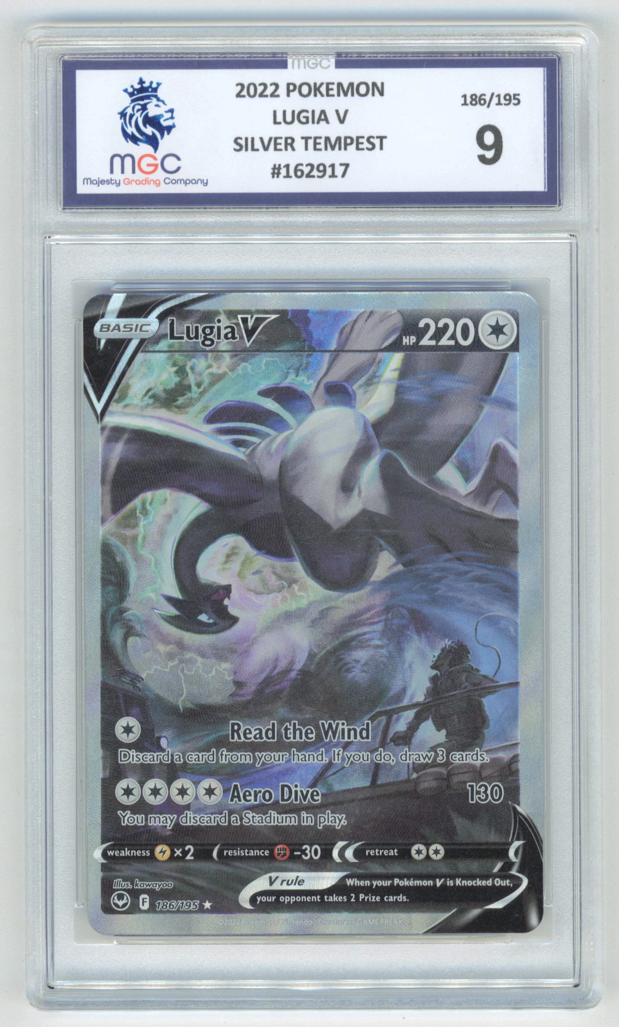 Pokemon Lugia V 186/195 Alternate Art 2022 Silver Tempest MGC 9