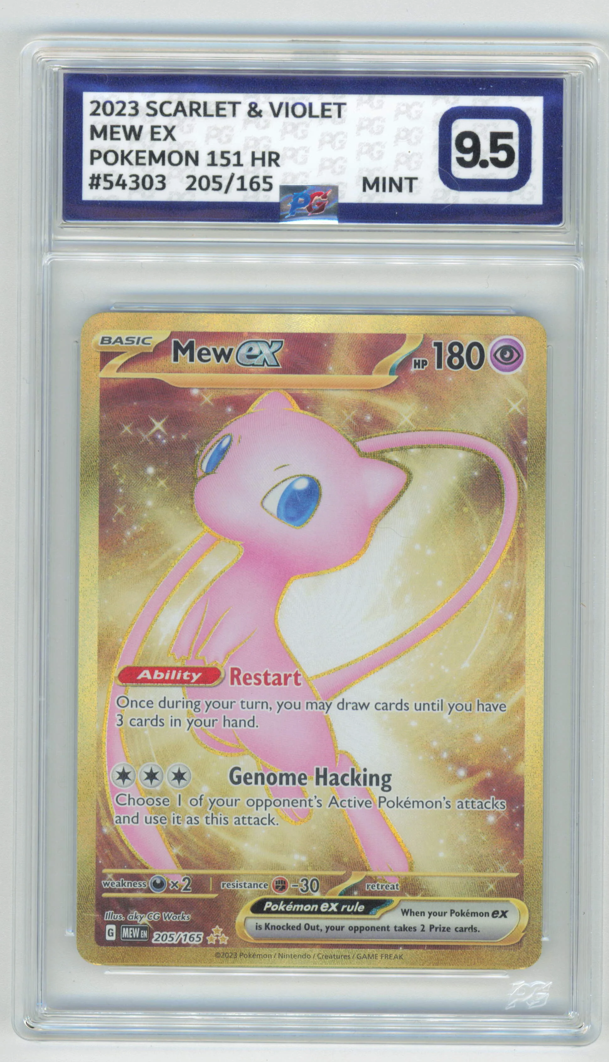 Pokemon Mew Ex 205/165 Full Art 2023 151 PG 9.5