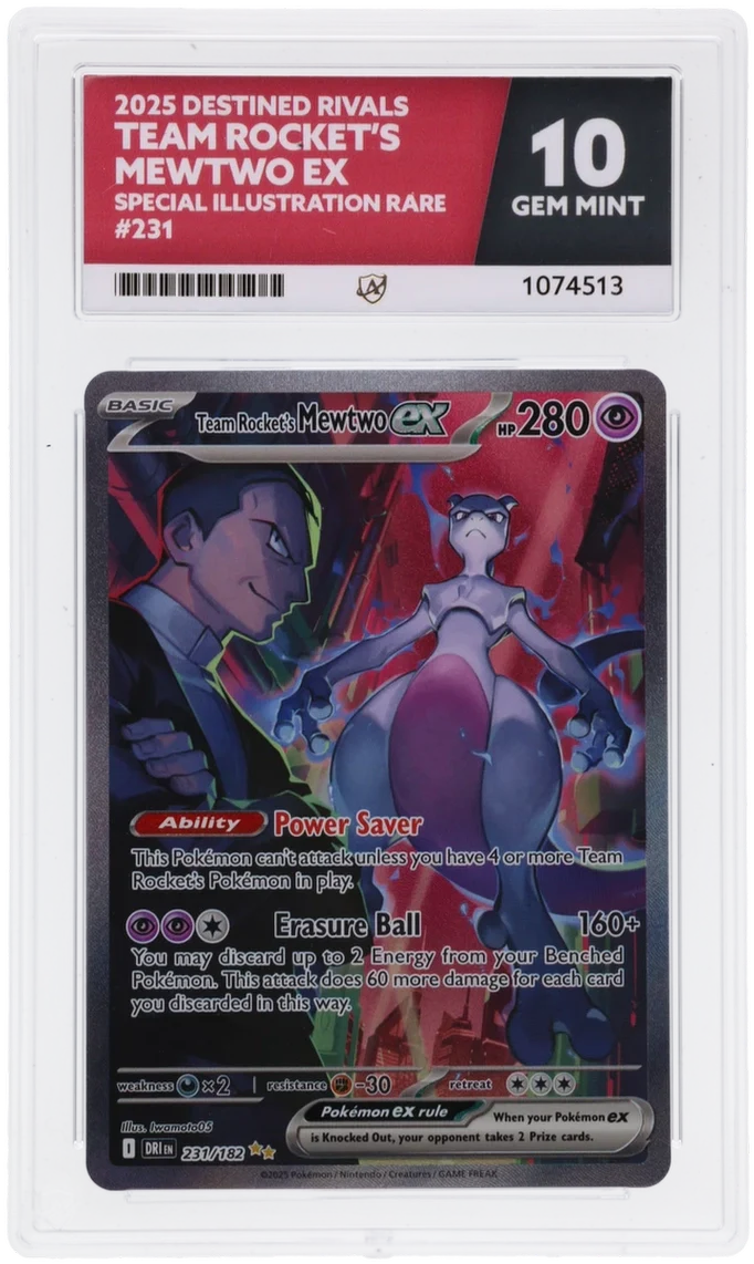 Pokemon Team Rocket's Mewtwo EX 231/182 Special Illustration Rare 2025 Destined Rivals ACE 10