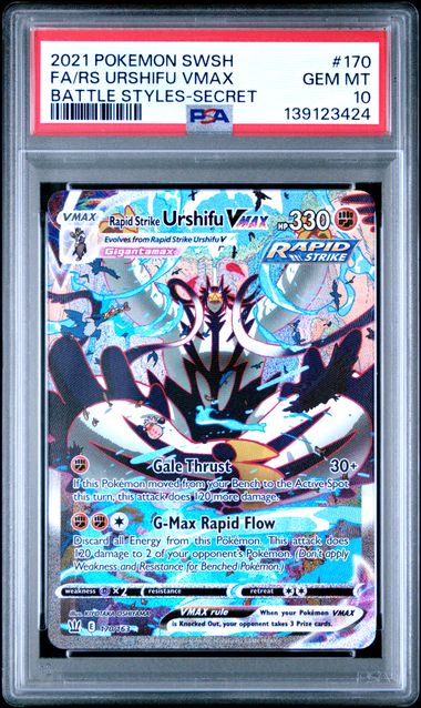 Pokemon Rapid Strike Urshifu VMAX 170/163 Full Art 2021 Battle Styles PSA 10