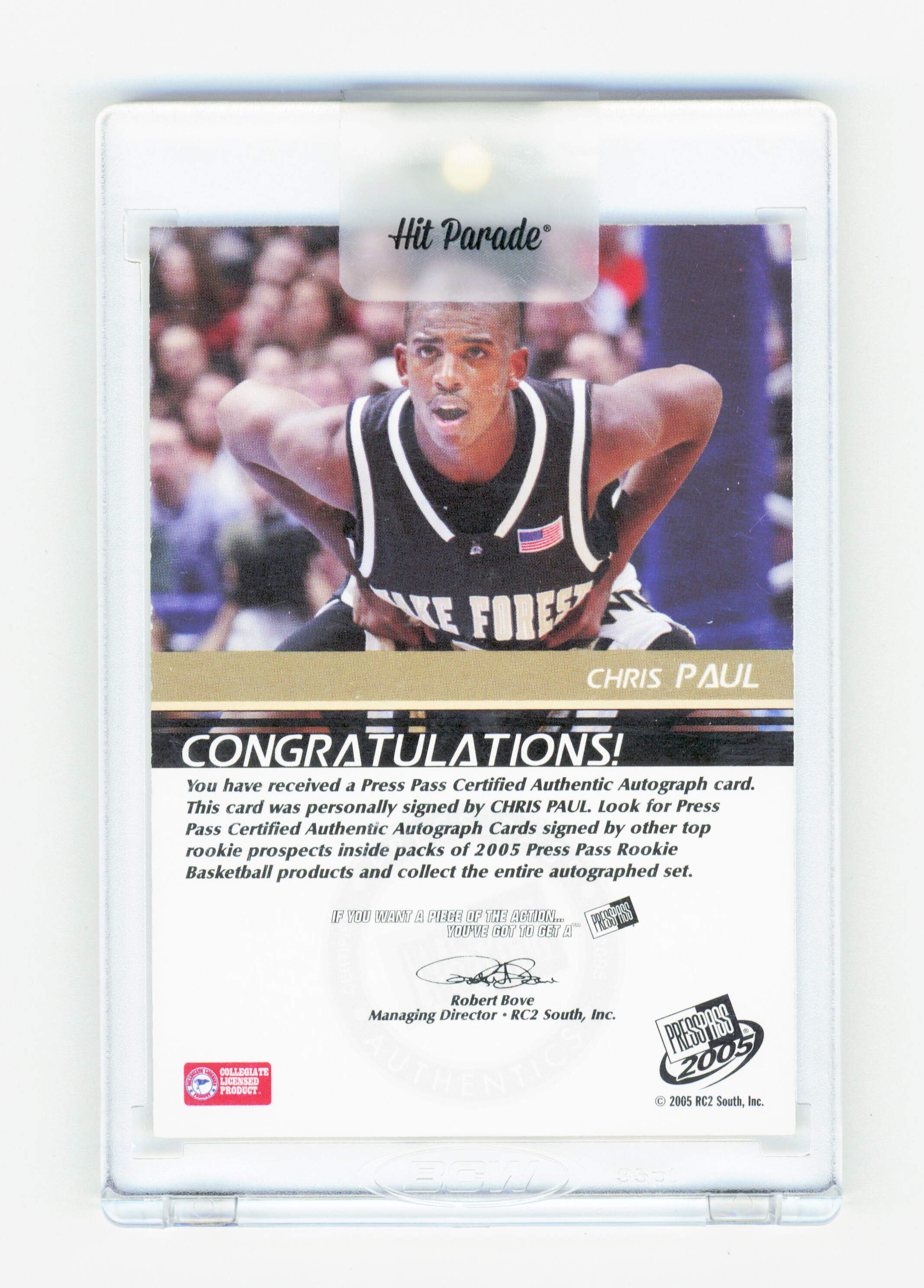 Hit Parade Chris Paul On Card Autograph Hit Parade Basketball 2005 - Image 2