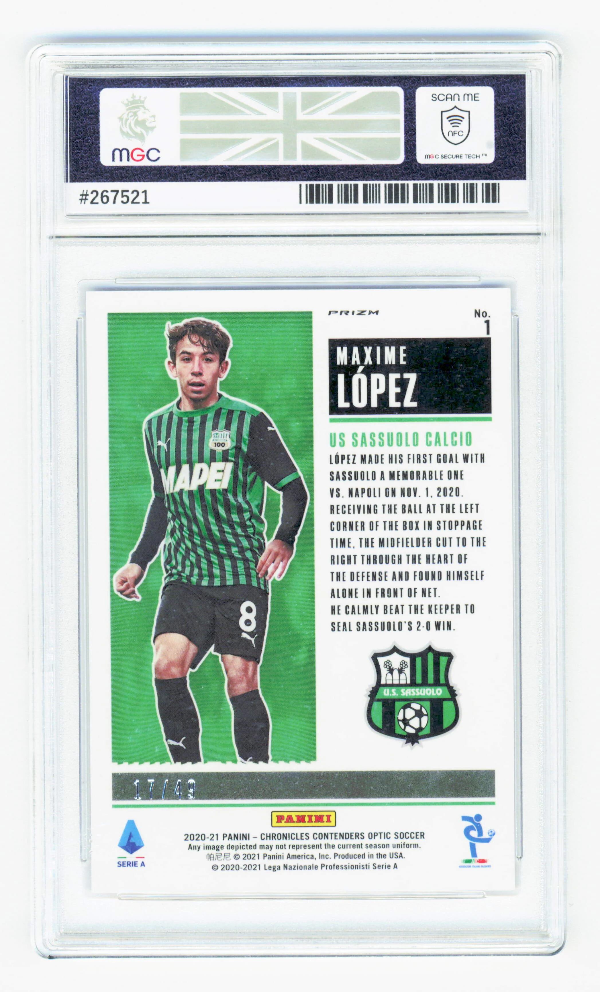 Panini Maxime Lopez Blue Rookie Ticket Card /49 Panini Contenders 2021-22 MGC9 - Image 2