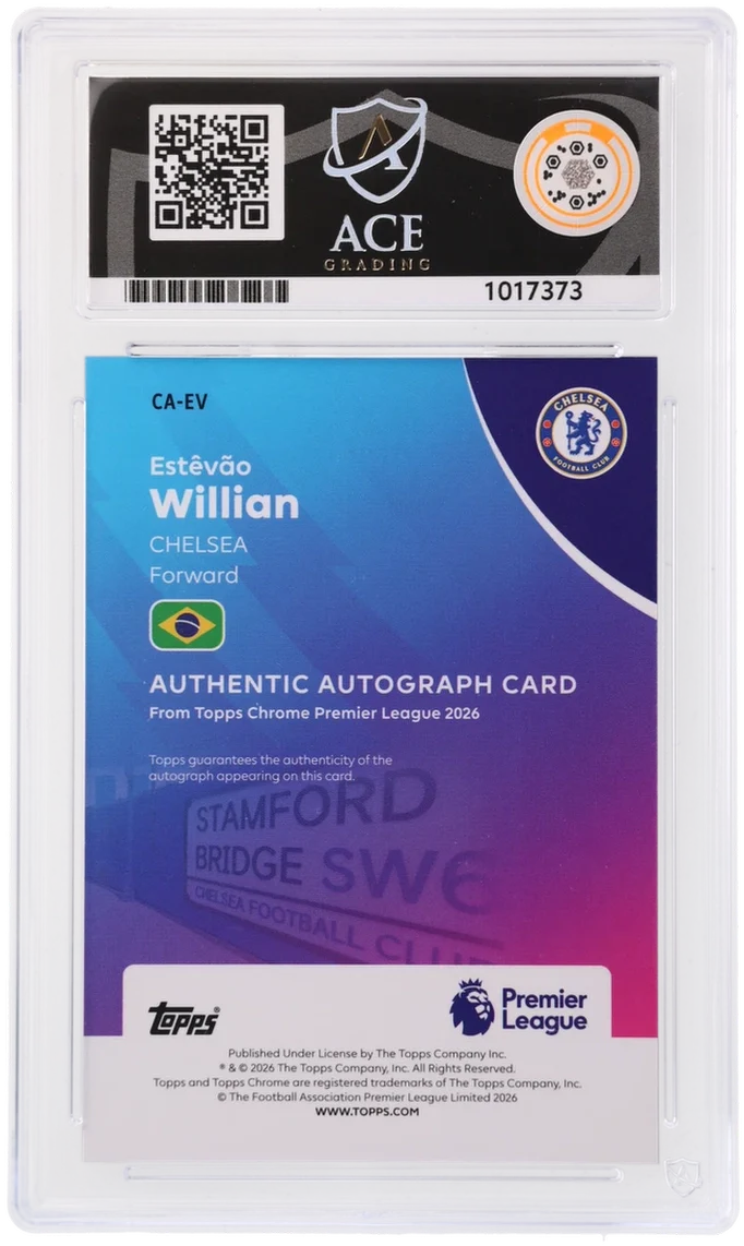 Topps Estevao Willian Autograph Gold Wave 10/50 CA-EV Chrome Premier League 2026 ACE 10 - Image 2