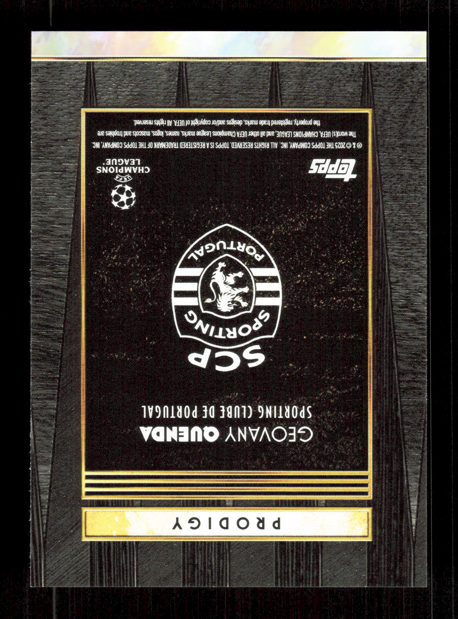 Topps Geovany Quenda Black Prodigy Card /10 Topps Deco UCL 2025 - Image 2
