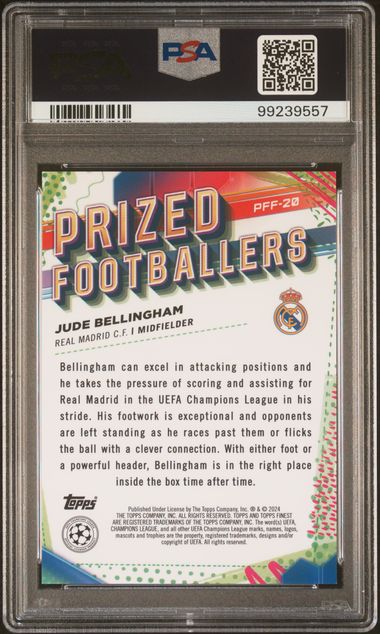 Topps Jude Bellingham Prized Footballers Fusion Black/Red PFF20 2023-24 Finest UCC PSA 10 - Image 2