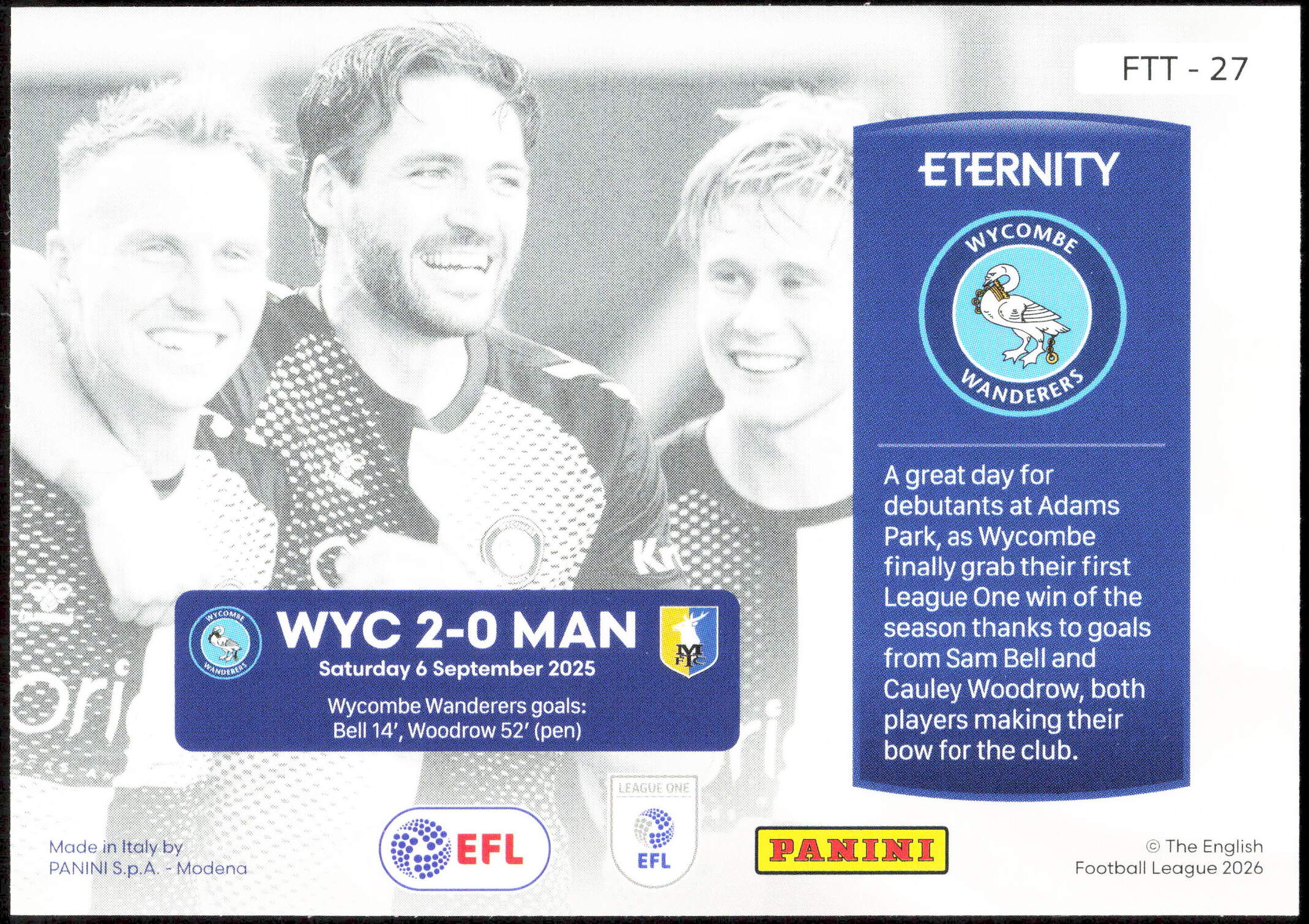 Panini Wycombe Wanderers For The Team Red 08/10 FTT-27 Eternity 2026 - Image 2
