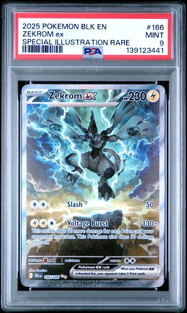 Pokemon Zekrom EX Special Illustration Rare 2025 Black Bolt 166/086 PSA 9